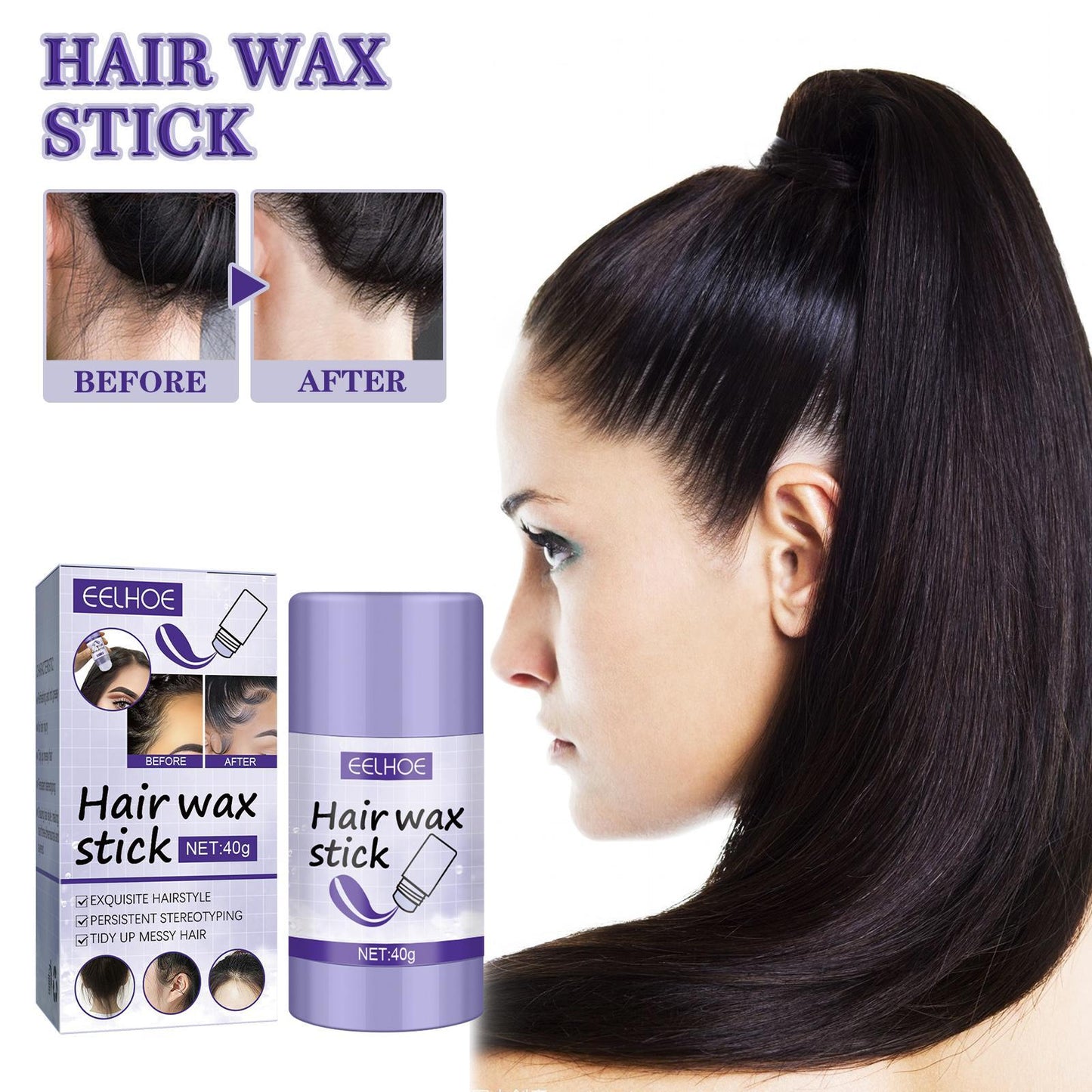 EELHOE Hair Wax Stick Broken Hair Polishing