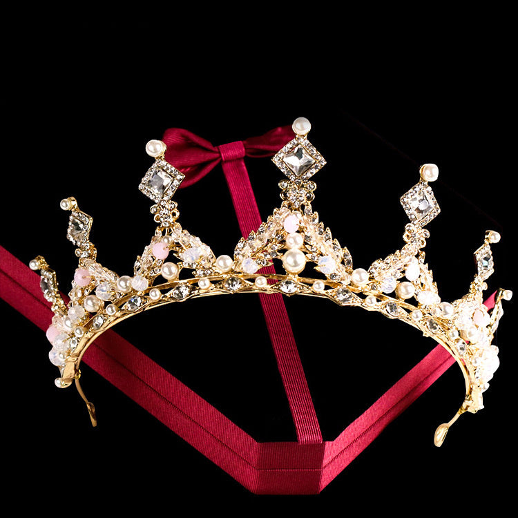 Alloy Pearl Diamond Bridal Crown.