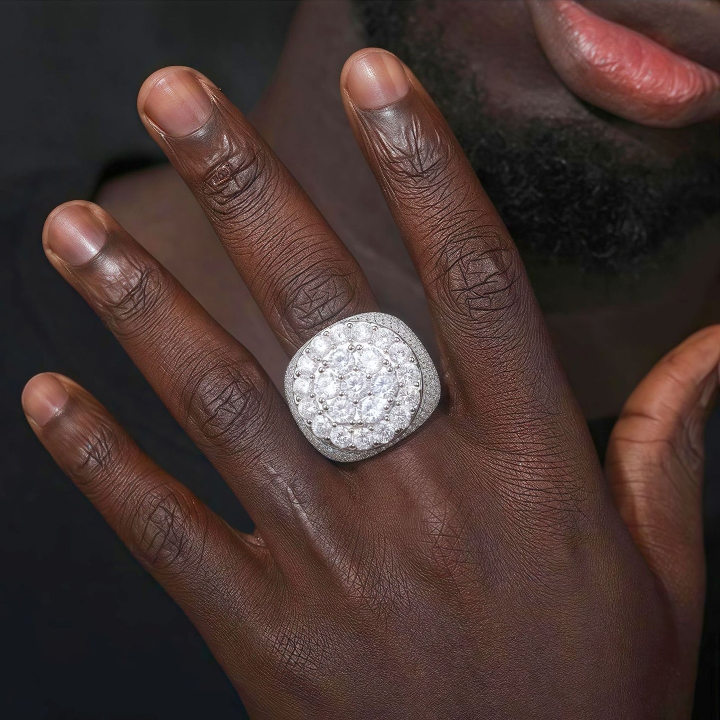 Men's Simple All-match Round Diamond Ring