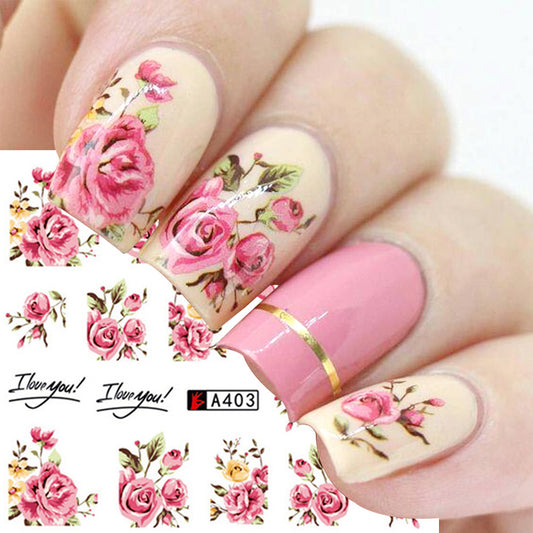 Nail Art Rose Nail Sticker
