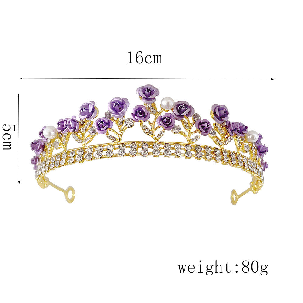 Purple Rose Crystal Crown