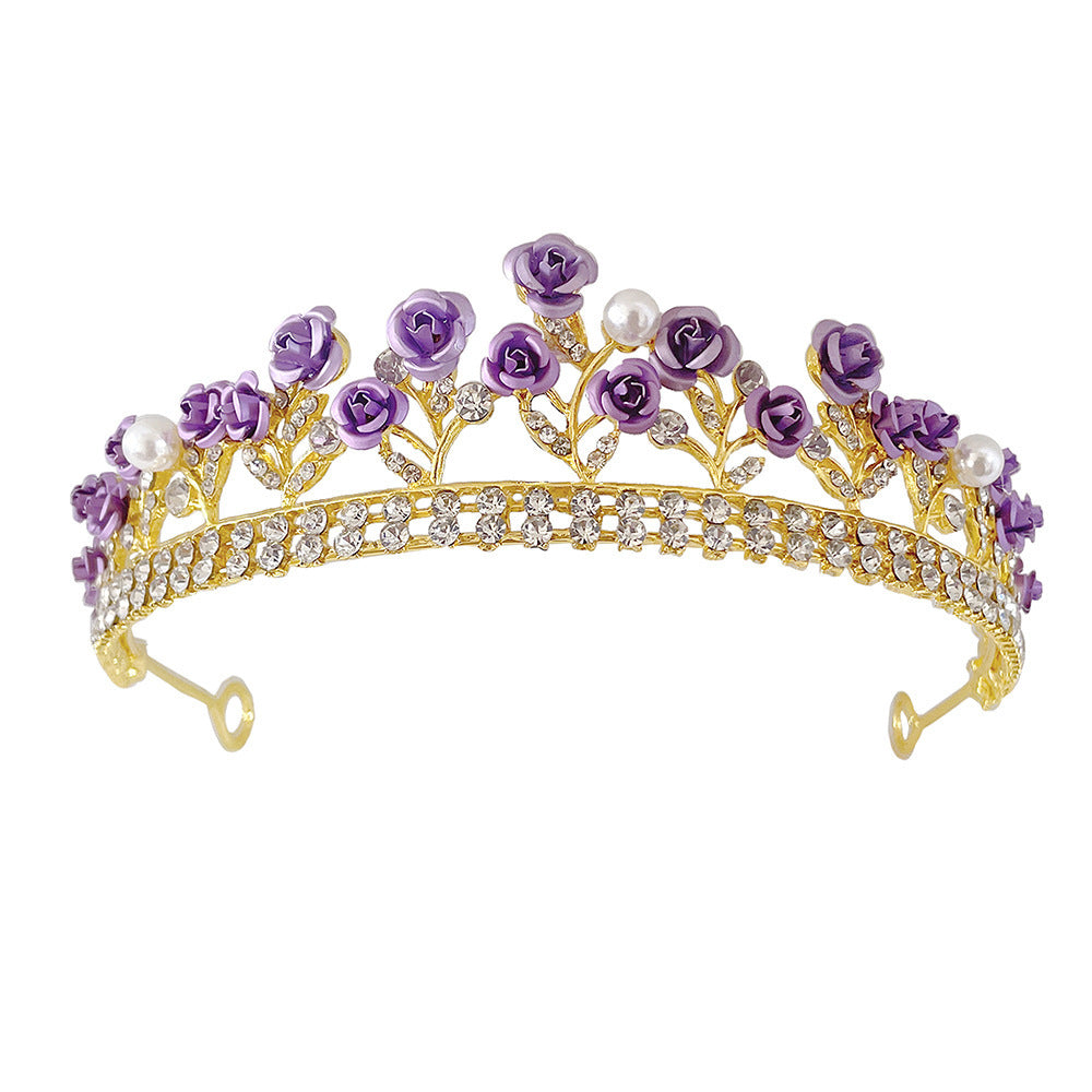 Purple Rose Crystal Crown