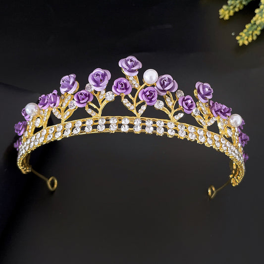 Purple Rose Crystal Crown