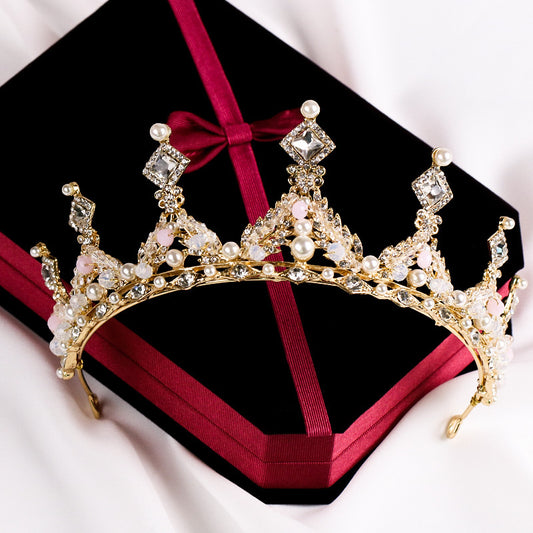 Alloy Pearl Diamond Bridal Crown.