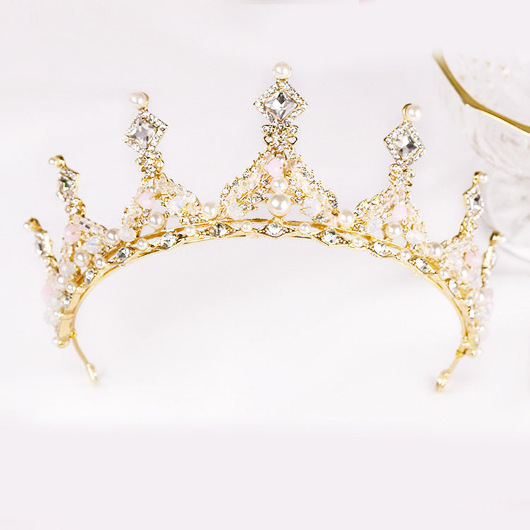 Alloy Pearl Diamond Bridal Crown.
