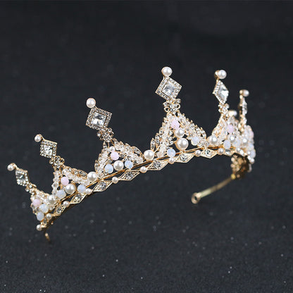 Alloy Pearl Diamond Bridal Crown.